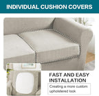 Turquoize 3 Piece Sofa Covers for 2 Cushion Couch Sofa Slipcover Soft Couch - Image 5