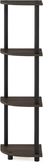 Furinno TURN-N-TUBE Corner Shelf, 4-Tier Corner Bookshelf, Display Storage - Image 7
