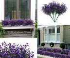 CATTREE Artificial Plants Shrubs Bushes, Plastic Fake Flowers Wedding Indoor Outdoor Home Garden Verandah Kitchen Office Table Centerpieces Arrangements Christmas Decoration - Deep Purple 4 pcs - Image 5
