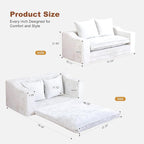 61" Convertible Sofa Bed Loveseat, Memory Foam Boneless Floor Couch - Image 3