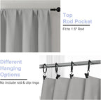 Simplebrand Ava Silver Grey Short 24 Inches Blackout Curtain 2 Panels Set - Image 4