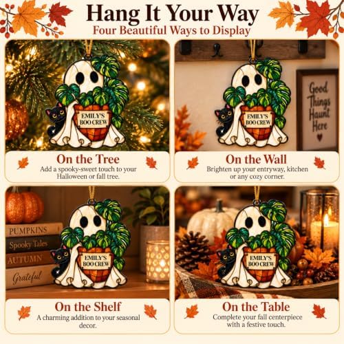 Halloween Decor, Halloween Ornaments for Tree, Personalized Acrylic Ghost - Image 7