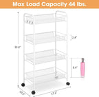 TOOLF 4-Tier Rolling Cart, Metal Utility Cart - Image 6