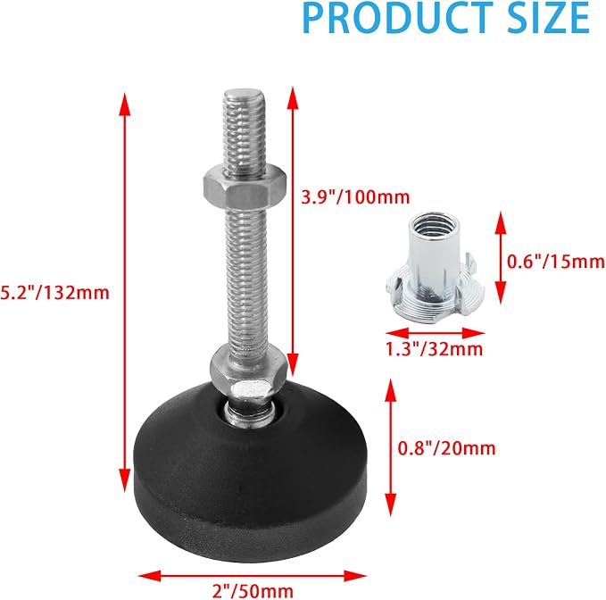 Luomorgo 4 Pcs M12 Leveling Feet - Image 2