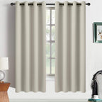 Yakamok Room Darkening Curtains 52x63 inch Length Stone-Living Room | 2 panels by Yakamok