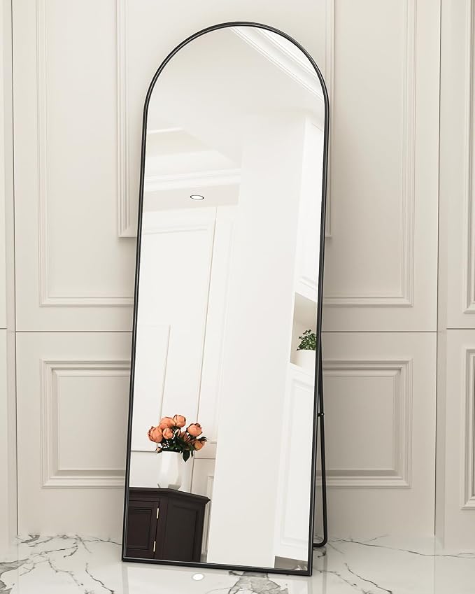 Antok 65" x22” Arched Full Length Floor Mirror, Free Standing/Wall Mount/Leaning - Image 2