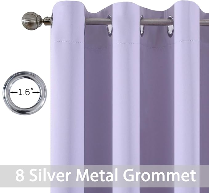 Yakamok Room Darkening Curtains 52x72 inch Length Lilac-Living Room | 2 panels - Image 4