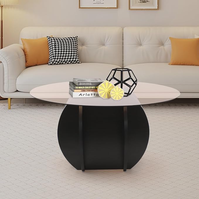 Round Glass Coffee Table for Living Room - Image 6