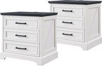 ACCOHOHO Farmhouse Nightstands Set of 2, 22 Inch Wide End Table by ACCOHOHO