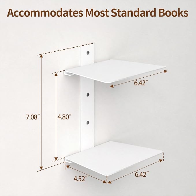 Invisible Floating Bookshelves 4 Tier, Heavy Duty Metal Book Organizer - Image 3