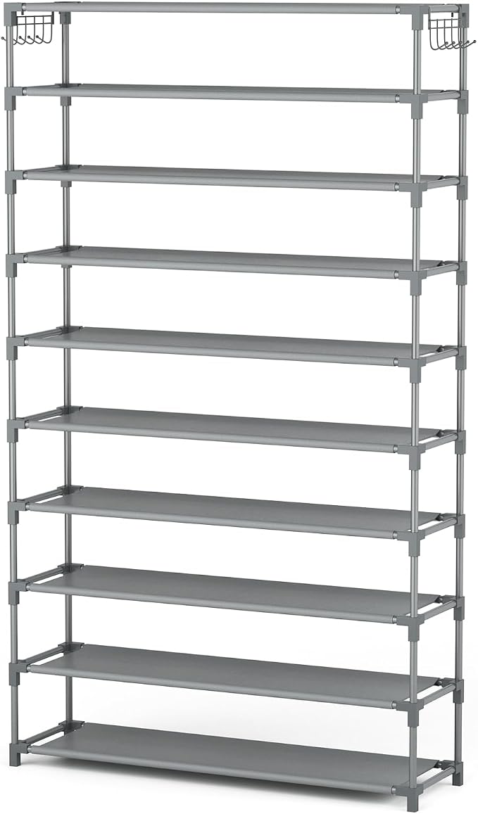 LANTEFUL 10 Tiers Shoe Rack 50 Pairs Large Capacity Tall Shoe Organizer Sturdy - Image 8