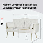 oaaktu Small Velvet Loveseat Sofa - Image 2