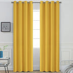 Yakamok Room Darkening Curtains 52x84 inch Long Mustard Yellow-Living Room | 2 by Yakamok