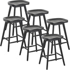 LukeAlon 24.25" Classic Counter Height Wood Barstools Set of 6 Wooden Ergonomic by LukeAlon