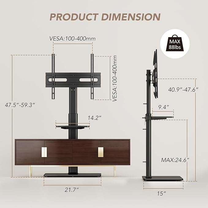 AX WABER Universal Floor TV Stand - Image 5