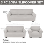 Peryiter 3 Pcs Couch and Loveseat Covers Set Sofa Cover - Image 2