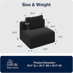 Avenco 35.4” Armless Modular Sofa Seat, Individually Wrapped Coil Support & - Image 2