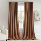 MIULEE Cappuccino Brown Back Tab Blackout Curtains 52x120 Inch 2 Panels Set | - Image 9