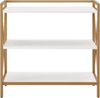 Leick Home Claudette Bookshelf, Satin Gold, 3 Shelves, Easy Assembly, 12 in D x - Image 4