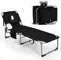 Goplus Tanning Chair, Folding Adjustable Patio Lounge Chair by Goplus