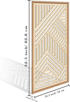 IARTTOP Large Boho Wooden Wall Art 16x32 Inch Framed Mid century Modern Wood - Image 4