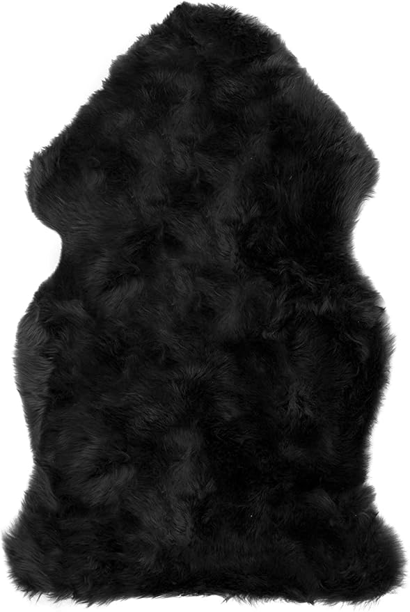 HUAHOO Premium Genuine Sheepskin Rug Black Real Australia Sheepskin Natural - Image 5