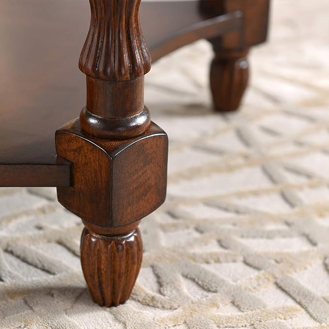 PADMA HOUSE Traditional Solid Wood Oval Coffee Table - Image 8