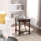 PADMA HOUSE Traditional Solid Wood Oval End Table - Image 3