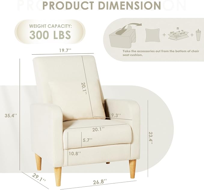 COLAMY Mid-Century Modern Upholstered Accent Chair - Image 2