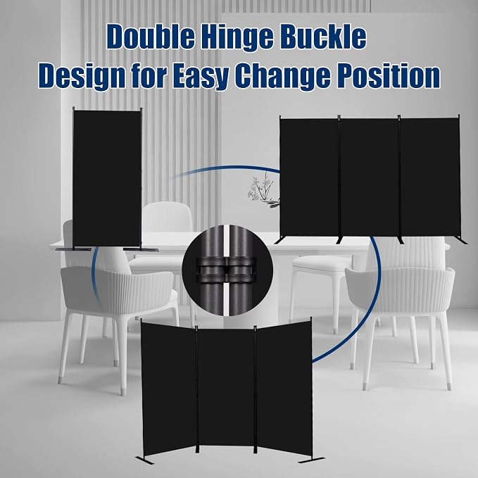 Room Divider 6FT Portable Room Dividers and Folding Privacy Screens, 3 Panel - Image 4