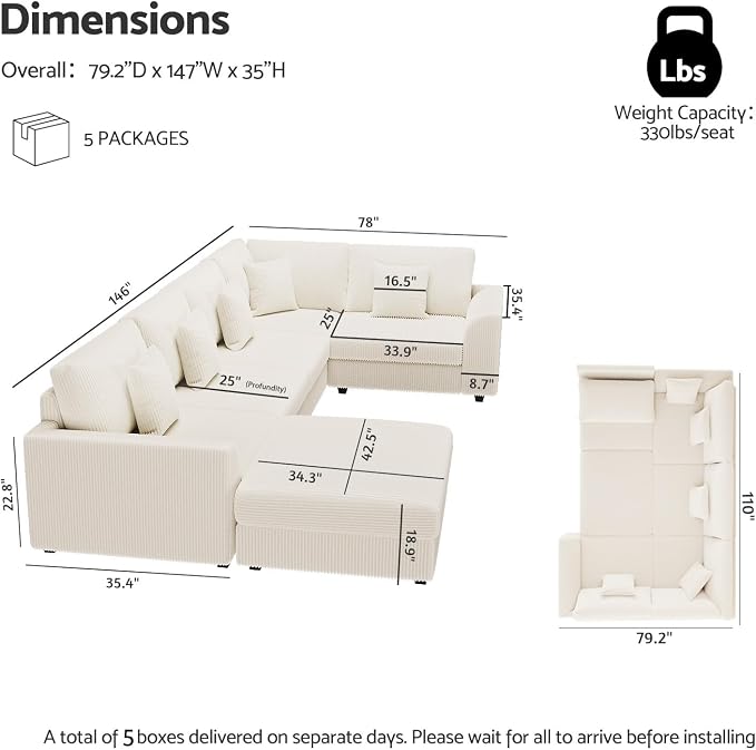 Oversized Modular Sectional Sofa - Image 2