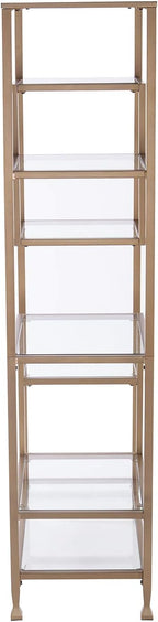 SEI Furniture Jaymes Metal/Glass Asymmetrical Étagère/Bookcase - Image 5