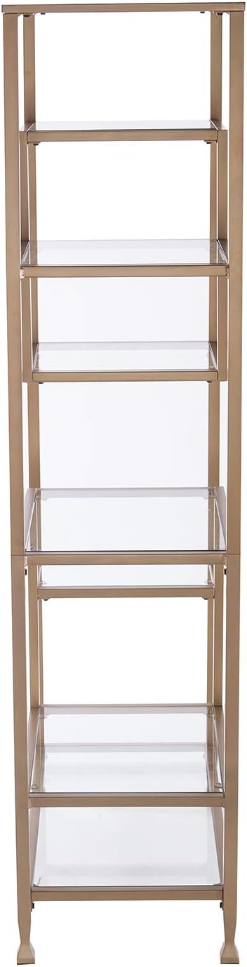 SEI Furniture Jaymes Metal/Glass Asymmetrical Étagère/Bookcase - Image 9