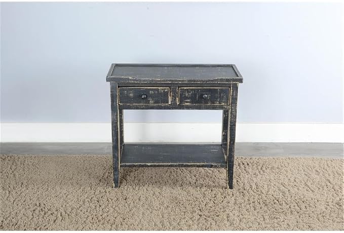 Sunny Designs Marina Black Sand Wood Side Table - Image 3