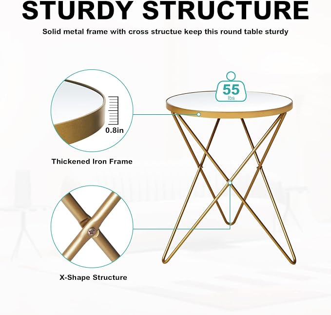 HLR Modern Round Side Table, End Table - Image 4