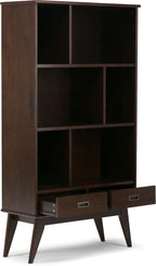 SIMPLIHOME Draper 35 inch Mid-Century Modern Bookcase and Storage Unit in - Image 4