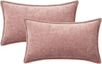 MIULEE Decorative Lumbar Throw Pillow Covers 12x20 Inch Blush Pink 2 Pack | - Image 6