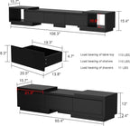AGOTENI Expandable TV Stand Media Console Table, Modern Entertainment Center - Image 3