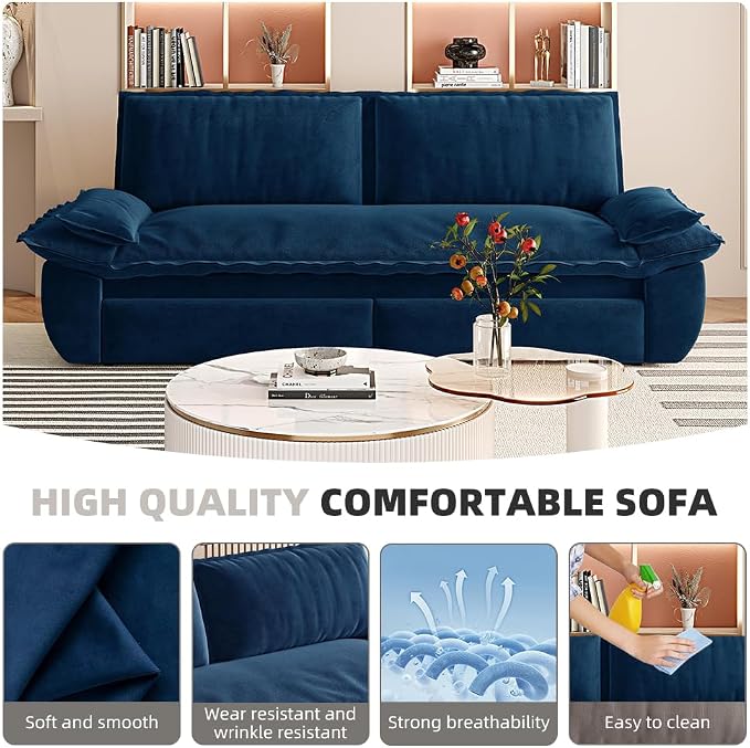 73.2" Sofa Bed Queen, 3-in-1 Pull Out Sofa Bed - Image 4