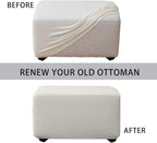 Super Stretch Ottoman Cover- Soft Form Fit Ottoman Cover Rectangular Ottoman - Image 4