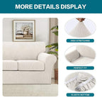 Turquoize 3 Piece Sofa Covers for 2 Cushion Couch Loveseat Slipcover Soft Couch - Image 4