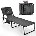Goplus Tanning Chair, Folding Adjustable Patio Lounge Chair by Goplus