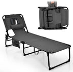 Goplus Tanning Chair, Folding Adjustable Patio Lounge Chair by Goplus