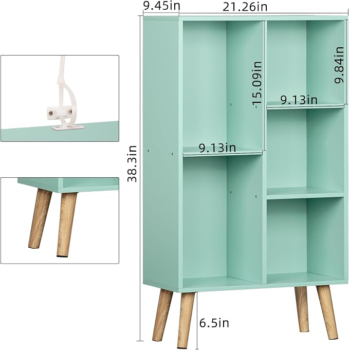 LEYAOYAO 5 Cube Bookshelf 3-Tier Bookcase - Image 3