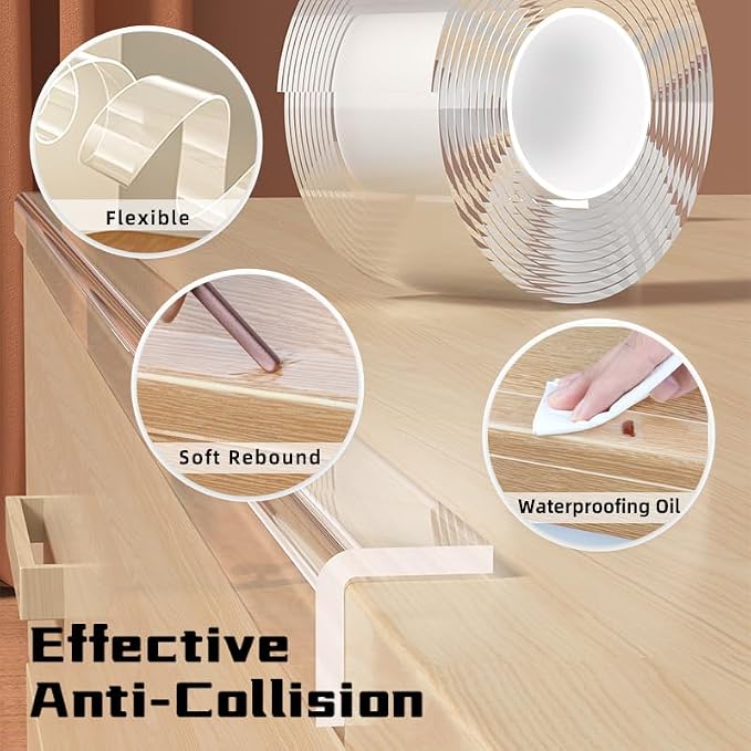 Corner Protectors Baby Proofing, 2 in x 6.6ft Clear Edge Protector Strip - Image 3