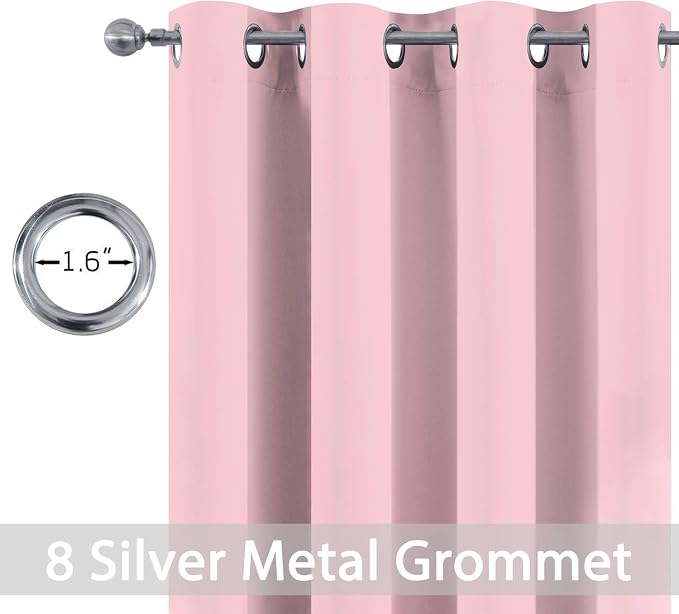 Yakamok Room Darkening Curtains 52x63 inch Long Pink-Living Room | 2 panels - Image 4