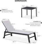 PURPLE LEAF Patio Chaise Lounge Set 4 Pieces Aluminum Outdoor Lounge Chairs - Image 2