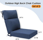 Unimatta Sunbrella Outdoor High Back Chair Cushion Seat Pads, 44 x 21 Inch - Image 6
