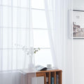SpaceDresser Basic Rod Pocket Sheer Voile Window Curtain Panels White 1 Pair 2 by SpaceDresser