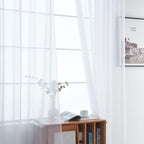 SpaceDresser Basic Rod Pocket Sheer Voile Window Curtain Liners White 2 Panels - Image 3